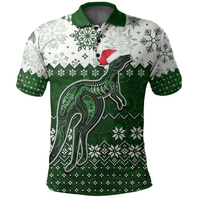 aboriginal-christmas-2022-kangaroo-polo-shirt-green-style