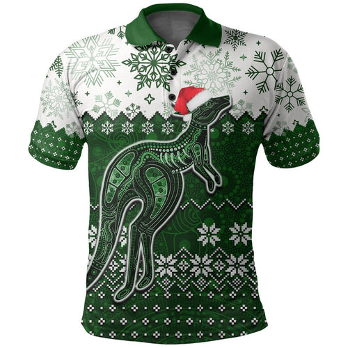 aboriginal-christmas-2022-kangaroo-polo-shirt-green-style