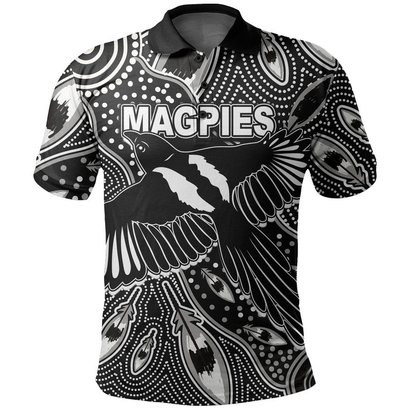 custom-personalised-collingwood-magpies-polo-shirt-aboriginal-art