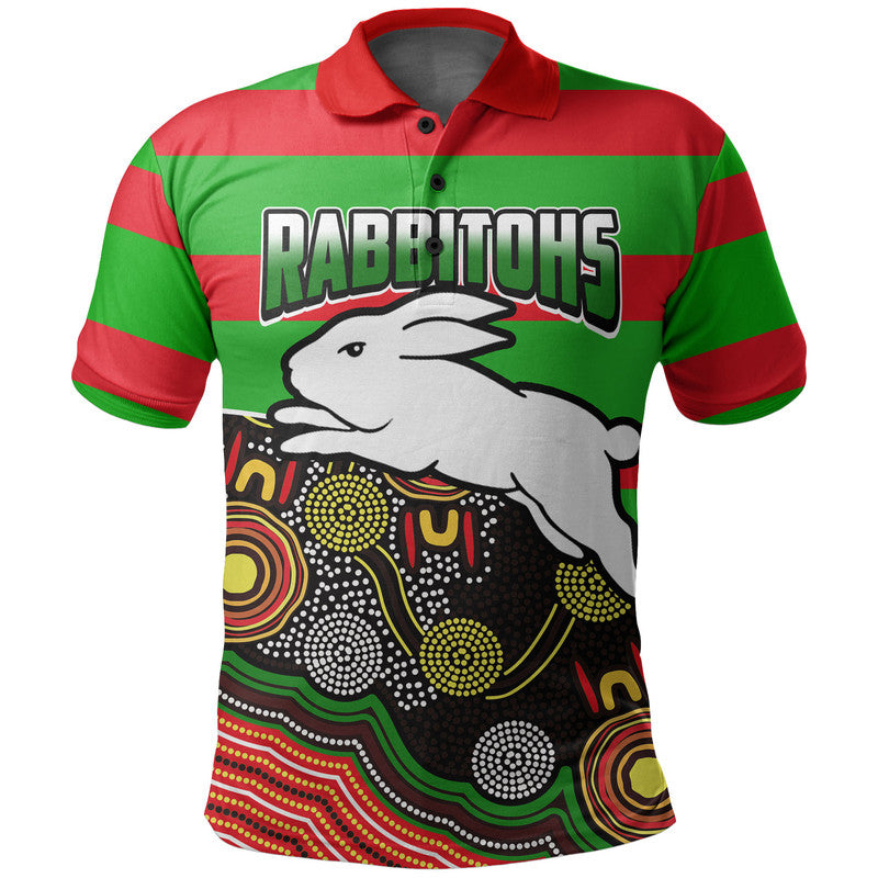 custom-personalised-rabbitohs-rugby-polo-shirt-aboriginal-basic-style