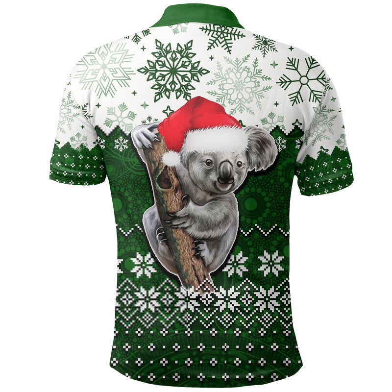 aboriginal-christmas-2022-koala-polo-shirt-green-style