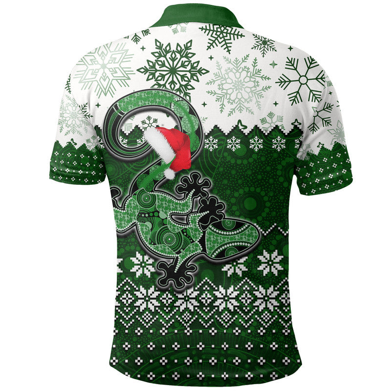 aboriginal-christmas-2022-lizard-polo-shirt-green-style