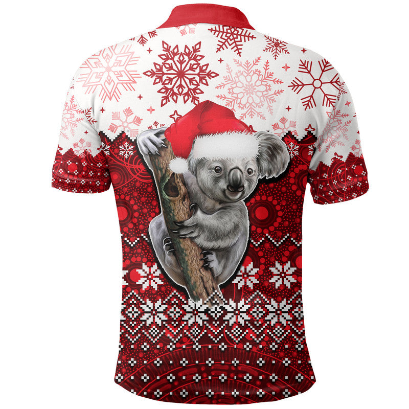 aboriginal-christmas-2022-koala-polo-shirt-red-style