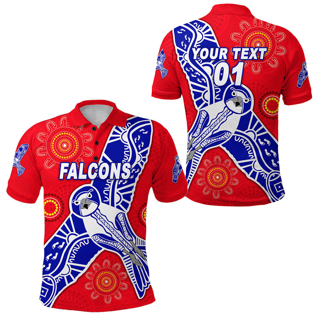 custom-personalised-west-perth-football-club-polo-shirt-falcons-indigenous-version-red-custom-text-and-number
