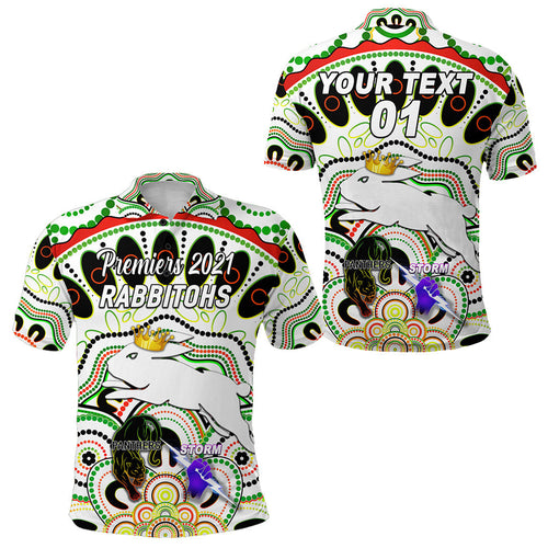 custom-personalised-south-sydney-rabbitohs-polo-shirt-2021-indigenous-premiers-the-king-white-custom-text-and-number