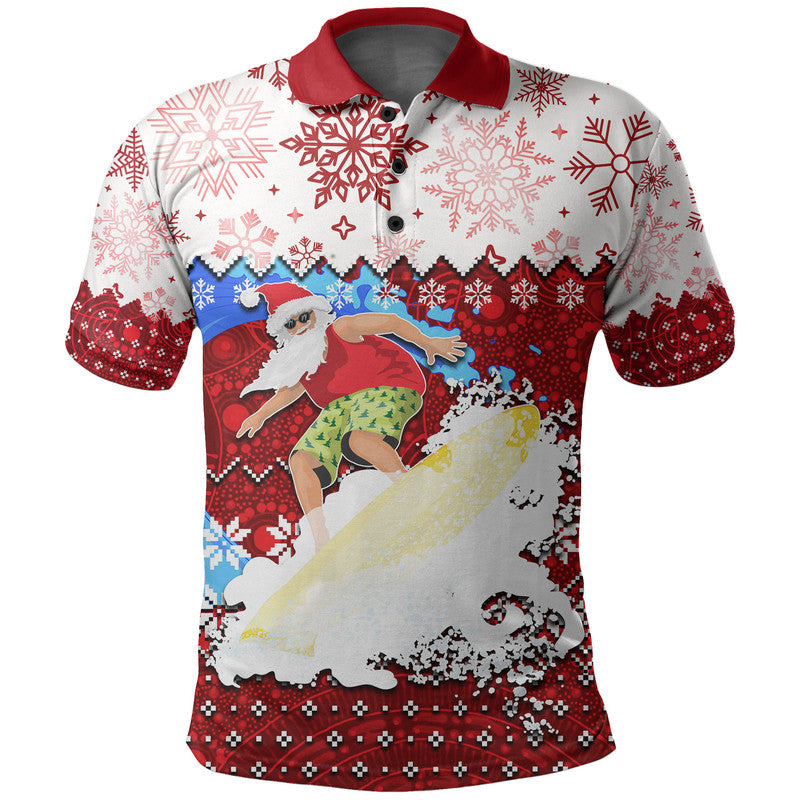 aboriginal-christmas-2022-santa-claus-surfing-polo-shirt-red-style