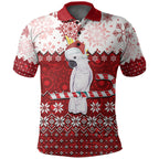 aboriginal-christmas-2022-cockatoo-polo-shirt-red-style