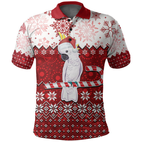 aboriginal-christmas-2022-cockatoo-polo-shirt-red-style