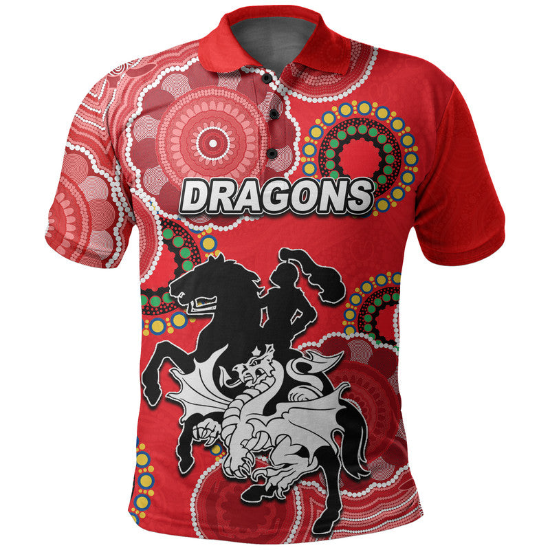 custom-personalised-dragons-rugby-aboriginal-vibe-polo-shirt-red