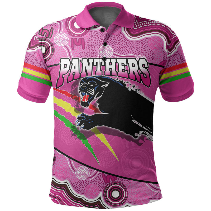 custom-personalised-panthers-rugby-polo-shirt-aboriginal-basic-style-pink