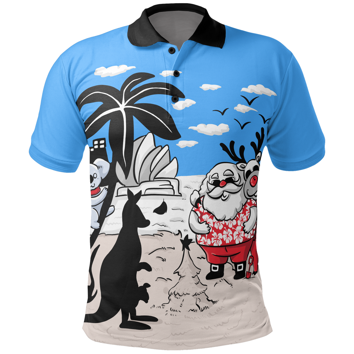 christmas-polo-shirt-santa-claus-shirt-kangaroo-ver01-unisex