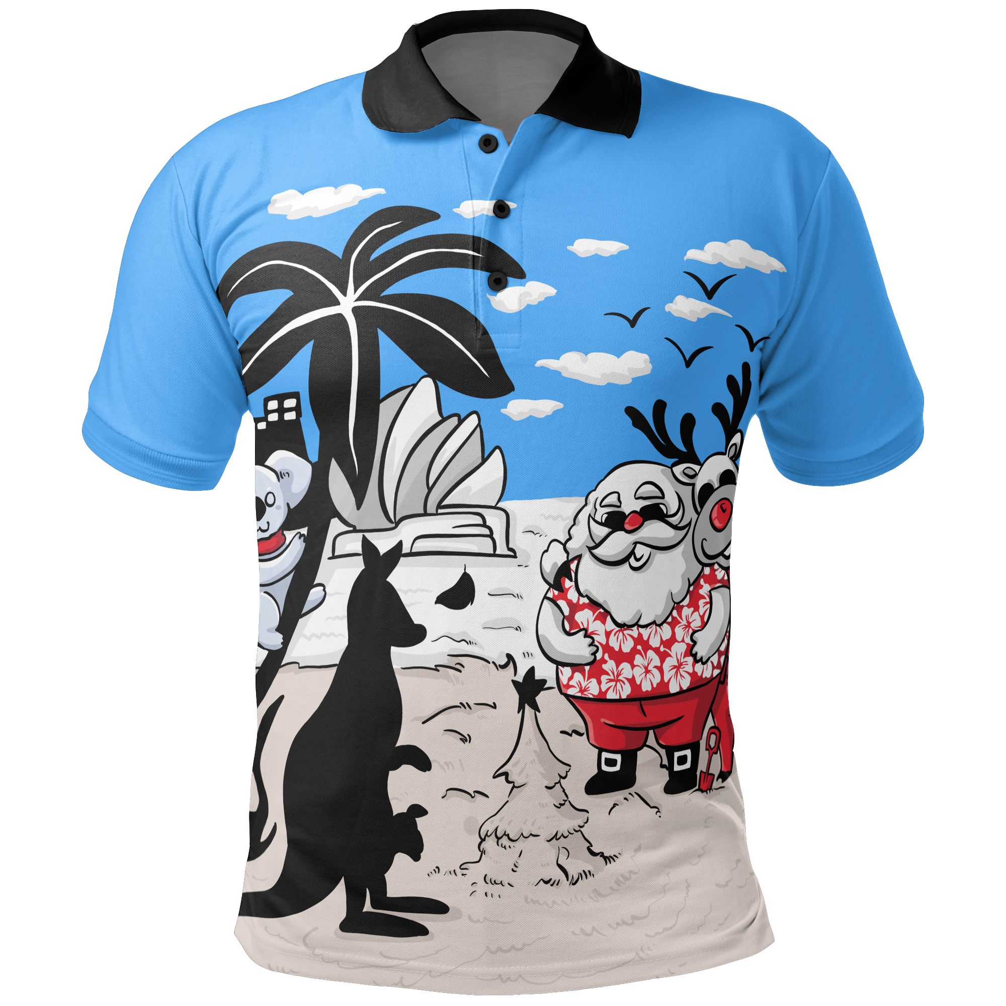 christmas-polo-shirt-santa-claus-shirt-kangaroo-ver01-unisex