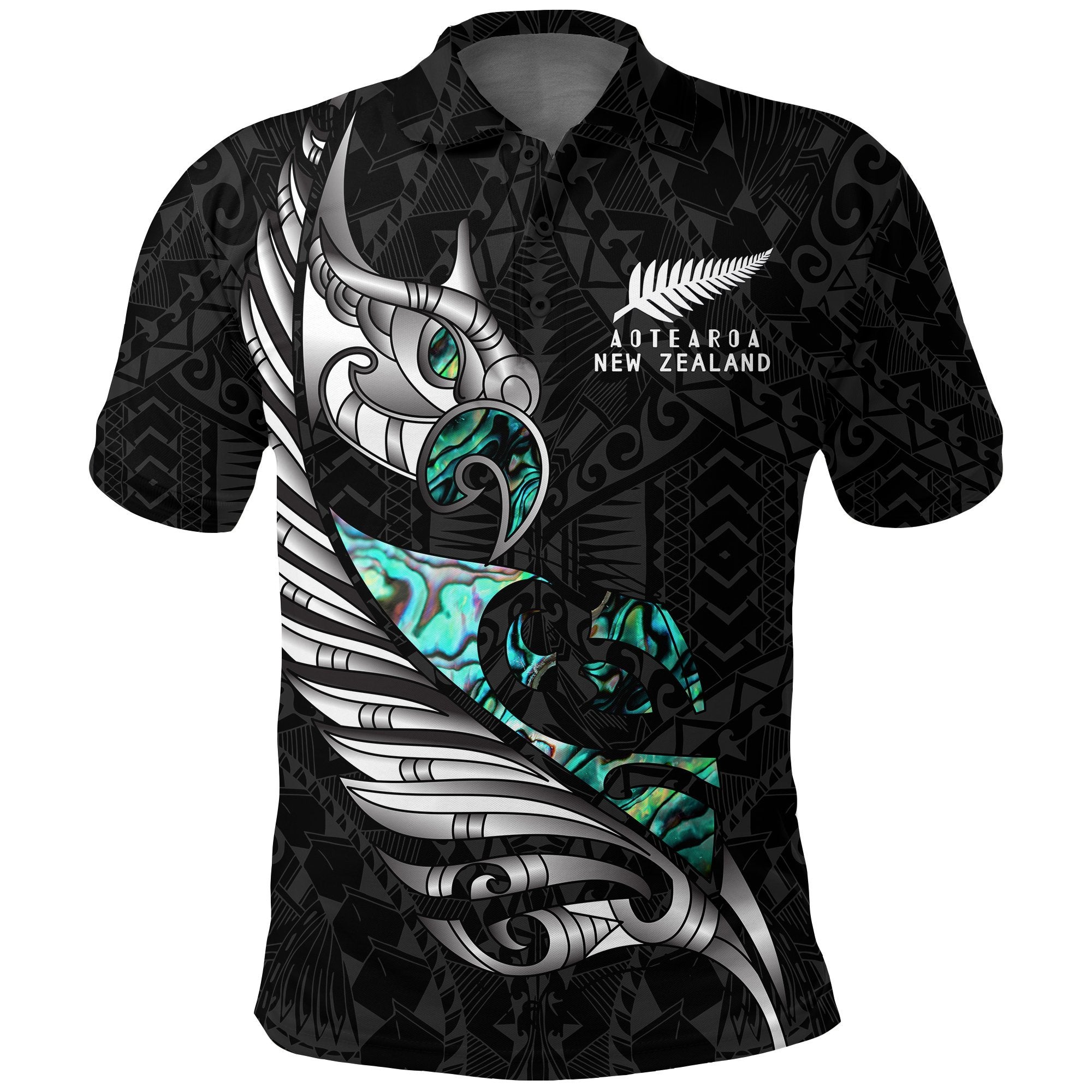 new-zealand-polo-shirt-manaia-paua-fern-wing-white