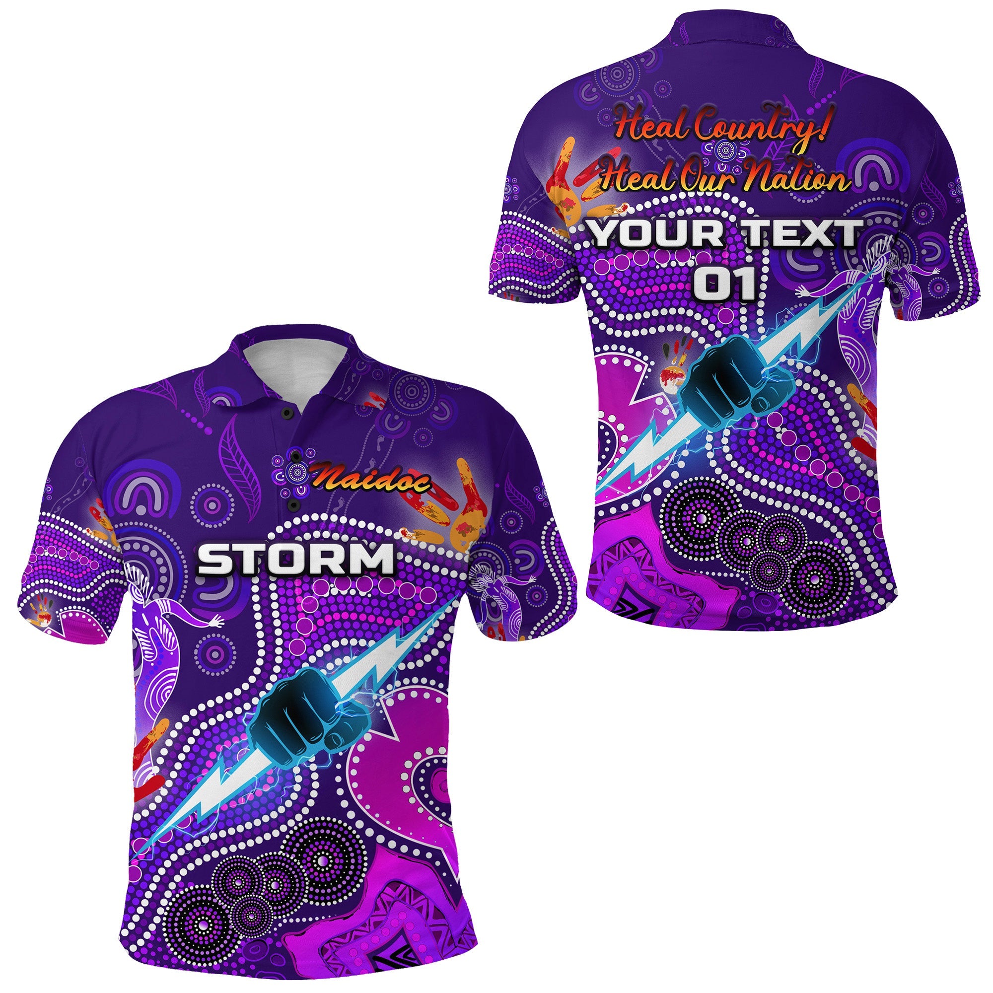 custom-personalised-melbourne-storm-polo-shirt-naidoc-heal-country-heal-our-nation-custom-text-and-number