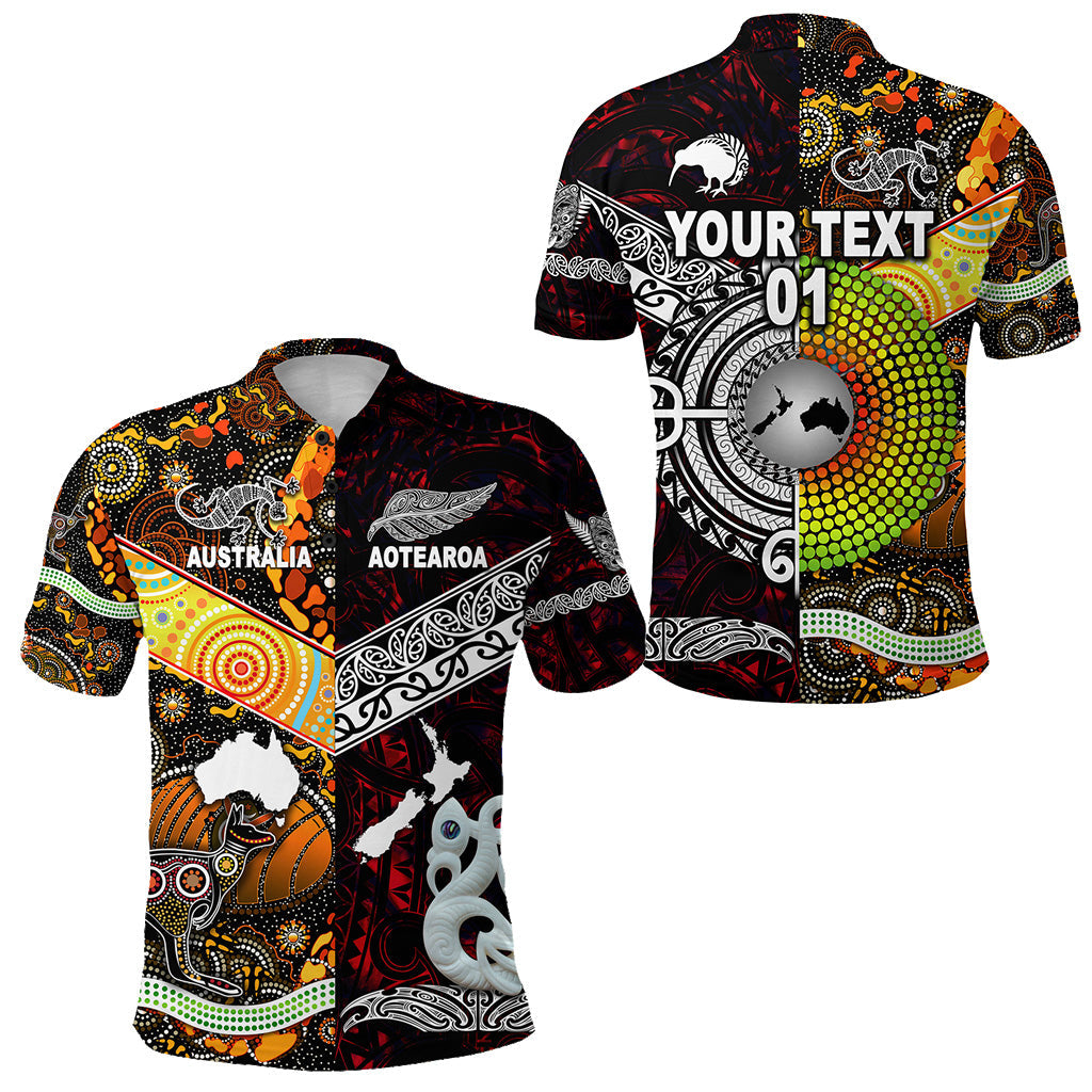custom-personalised-new-zealand-maori-aotearoa-and-australia-aboriginal-polo-shirt-together-red-custom-text-and-number