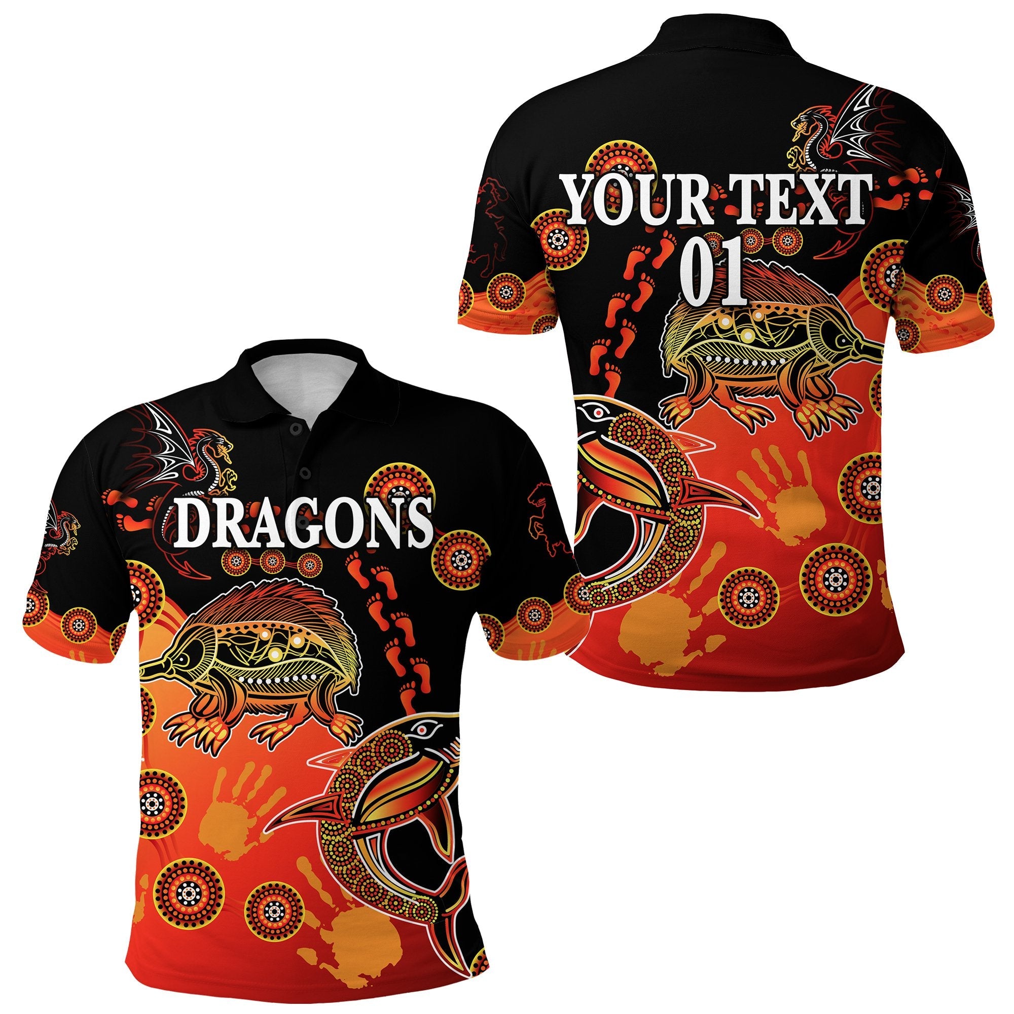 custom-personalised-st-george-dragons-polo-shirt-simple-indigenous-latest-version-custom-text-and-number
