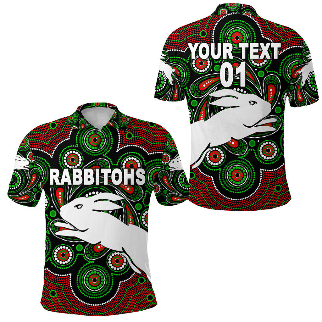 custom-personalised-south-sydney-rabbitohs-polo-shirt-2021-indigenous-vibes-black-custom-text-and-number
