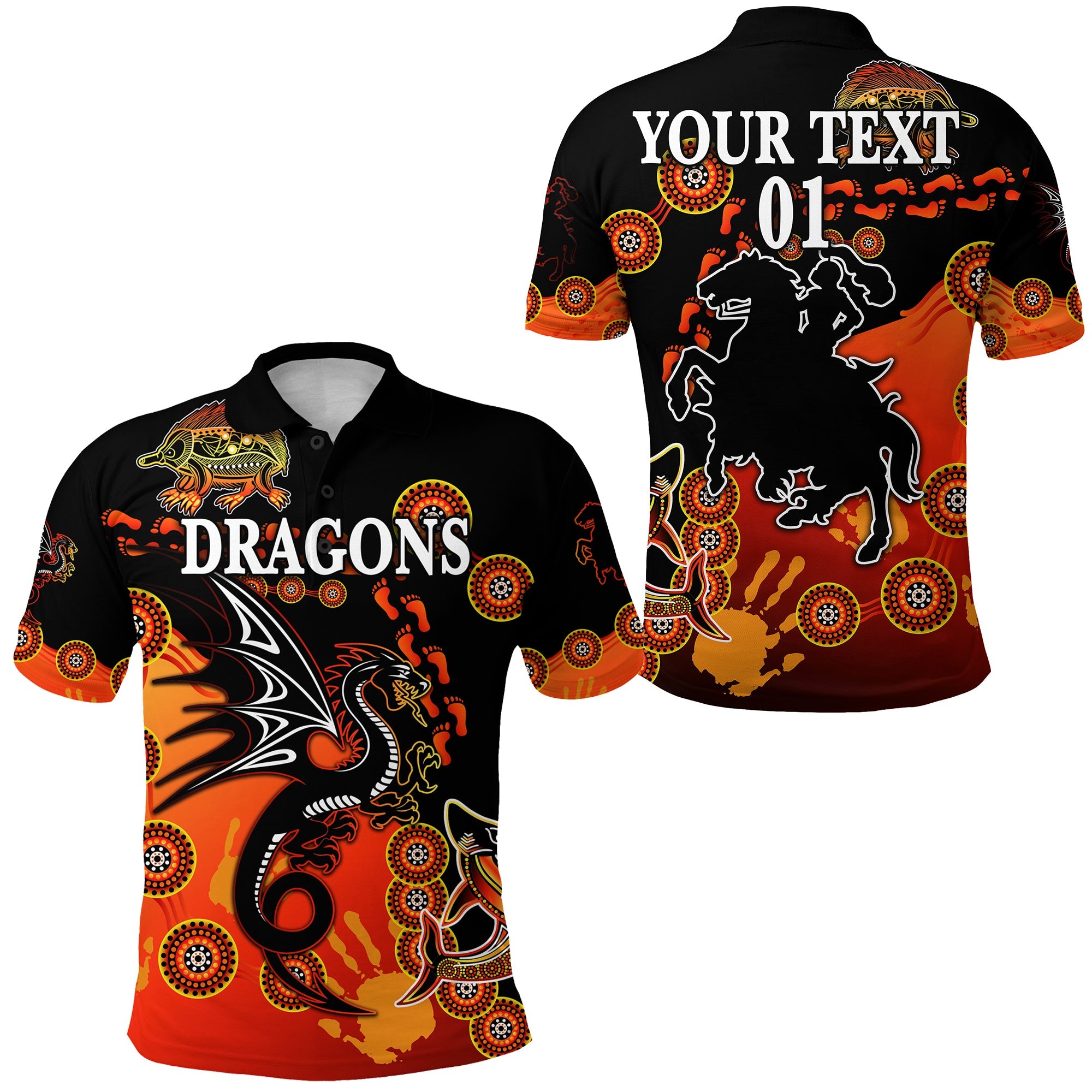 custom-personalised-st-george-illawarra-dragons-polo-shirt-2021-simple-indigenous-red-custom-text-and-number