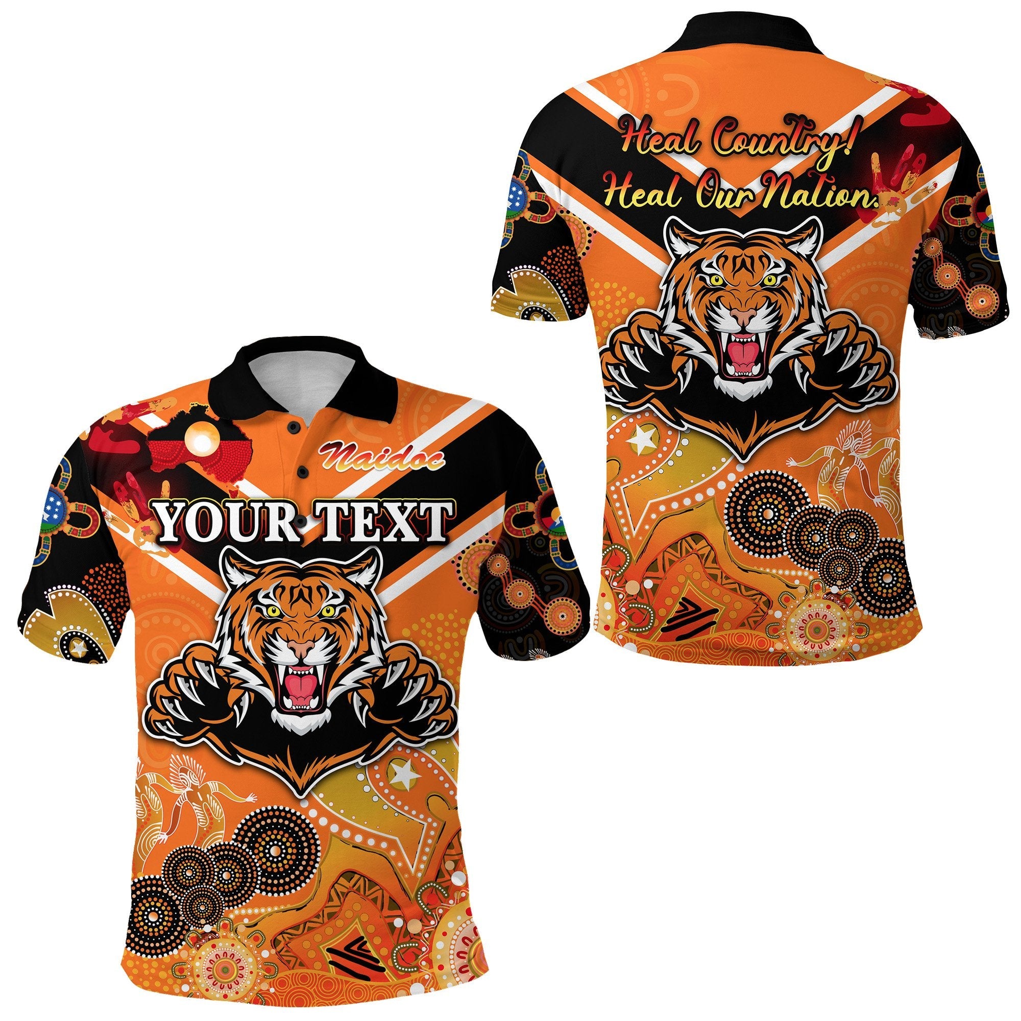 custom-personalised-wests-polo-shirt-tigers-indigenous-naidoc-heal-country-heal-our-nation-orange-no-1