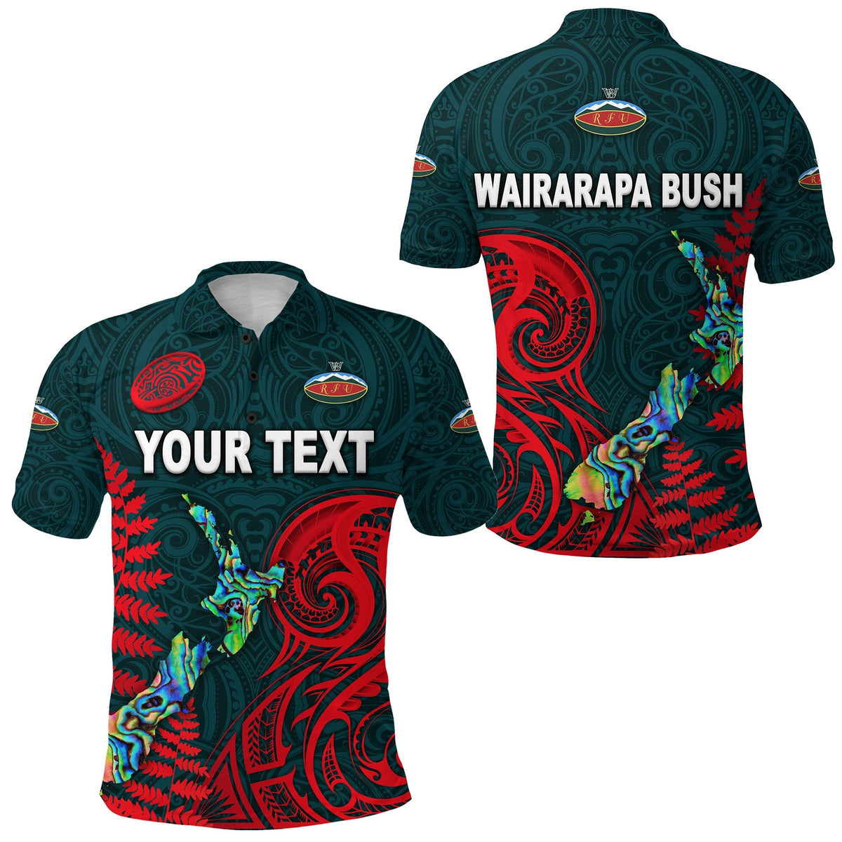 custom-personalised-maori-wairarapa-bush-rugby-polo-shirt-new-zealand-silver-fern