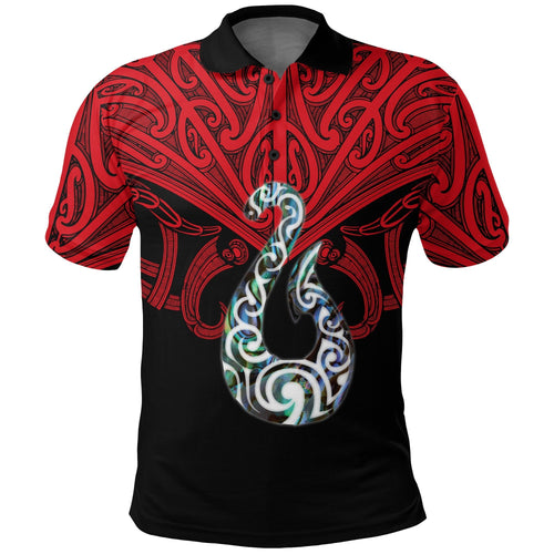 maori-tattoo-polo-shirt-hei-matau-abalone-red