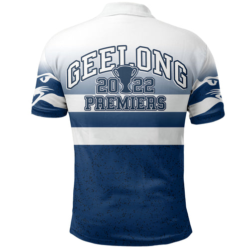 Australian Football League 2022 Premiership Geelong Cats Polo Shirt Gradient Style LT6