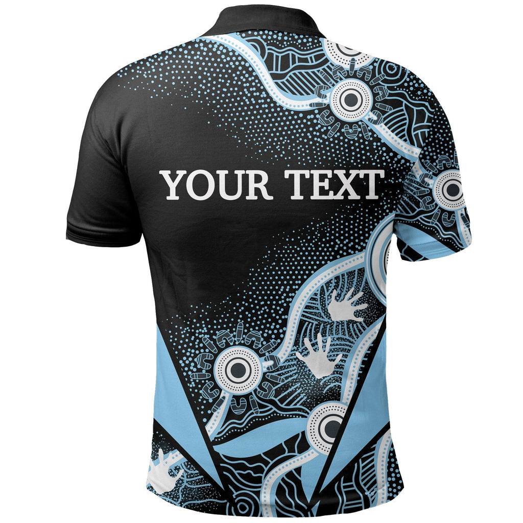 custom-personalisedsharks-aboriginal-polo-shirt-light-blue