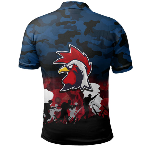 (Custom Personalised) NRL Anzac Day Polo Shirt Roosters Army Style LT6
