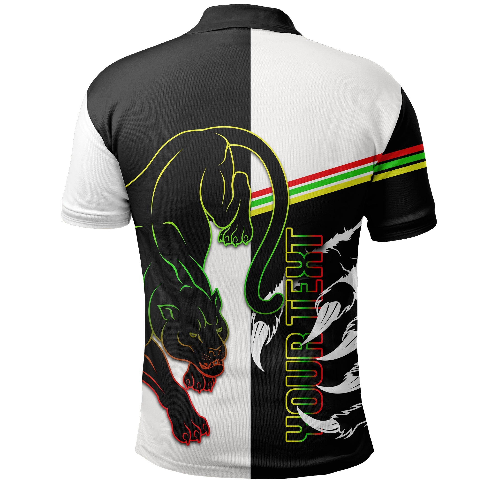 custom-personalisedpanthers-polo-shirt-claws-half-black-white-style
