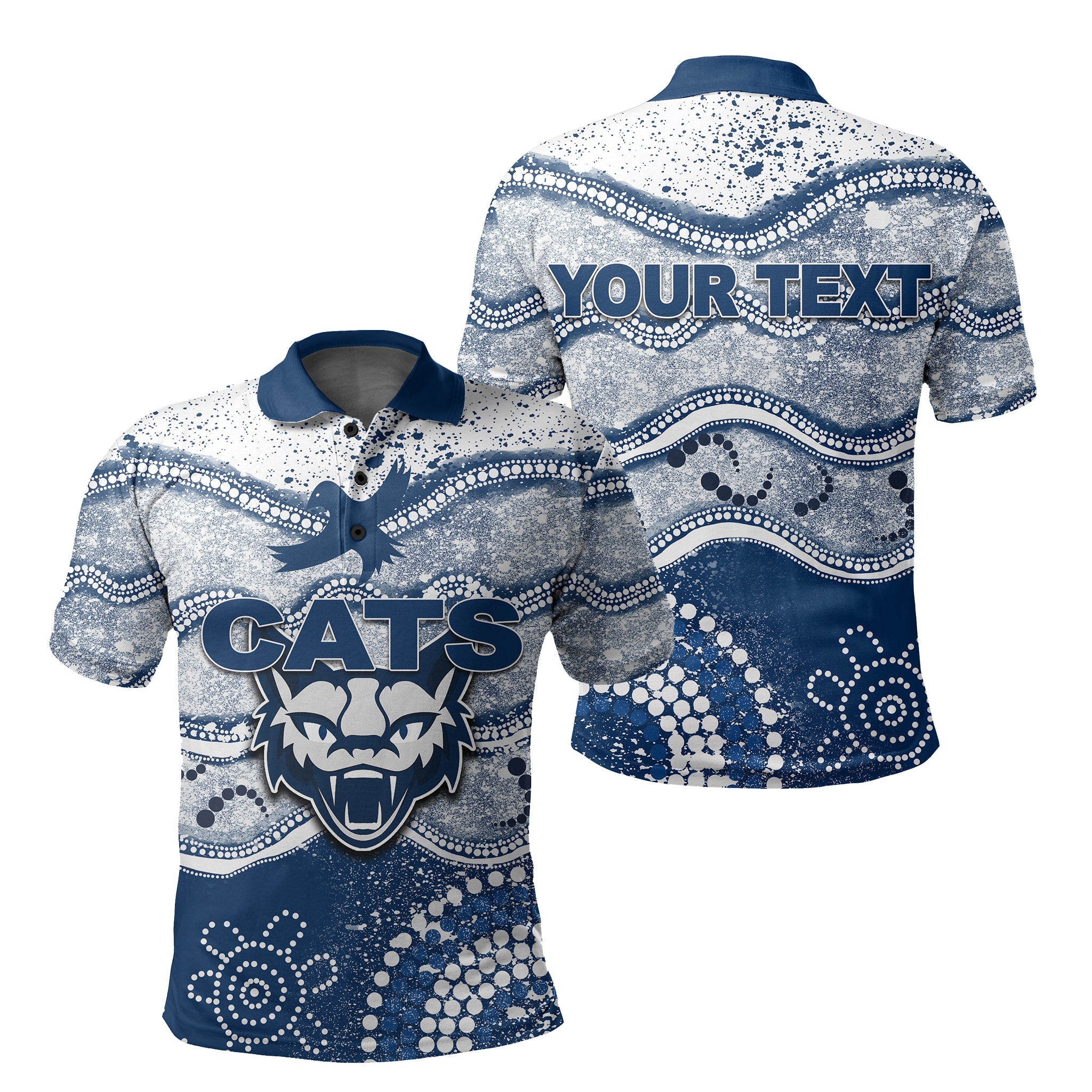 custom-personalised-cats-polo-shirt-aboriginal-grunge-style