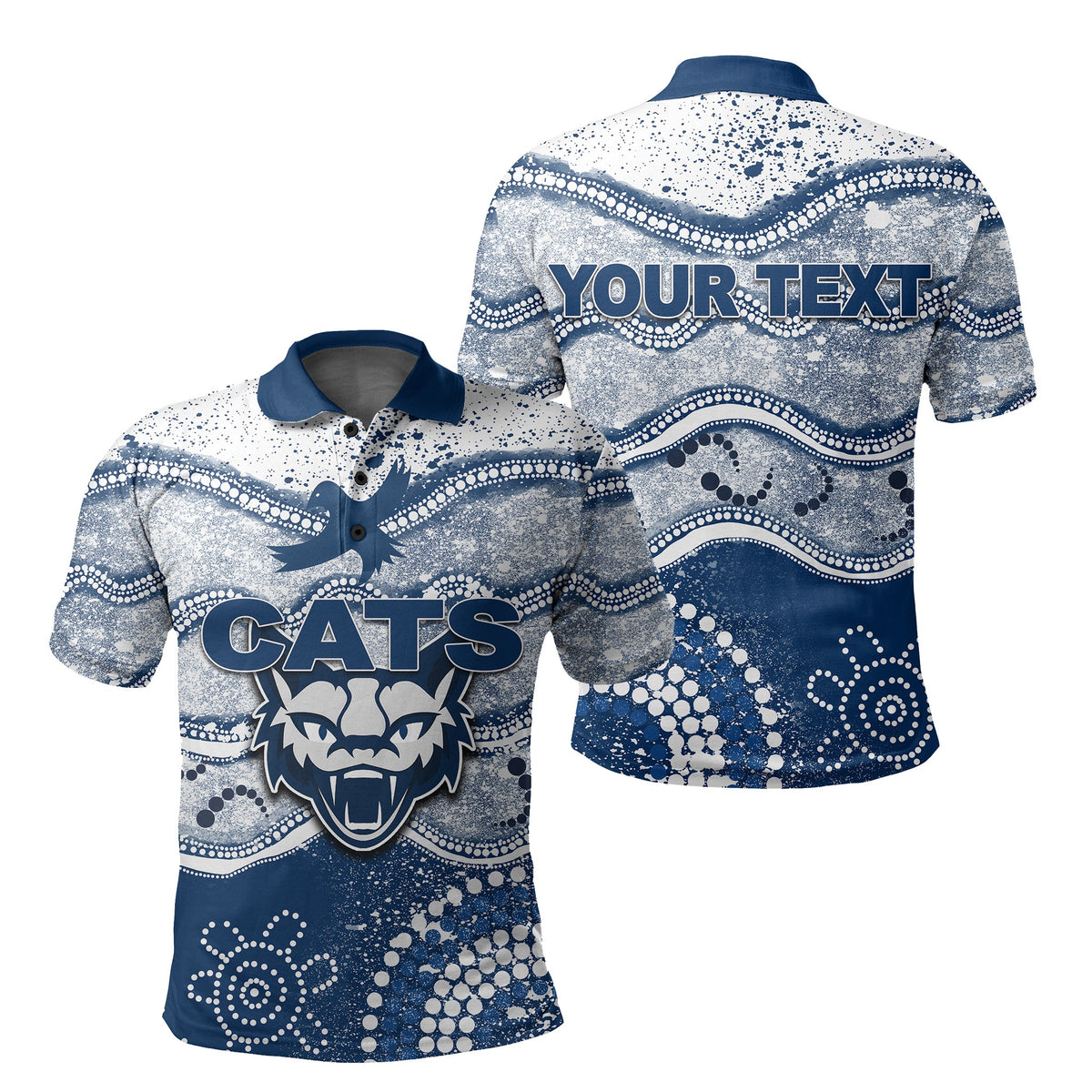 custom-personalised-cats-polo-shirt-aboriginal-grunge-style
