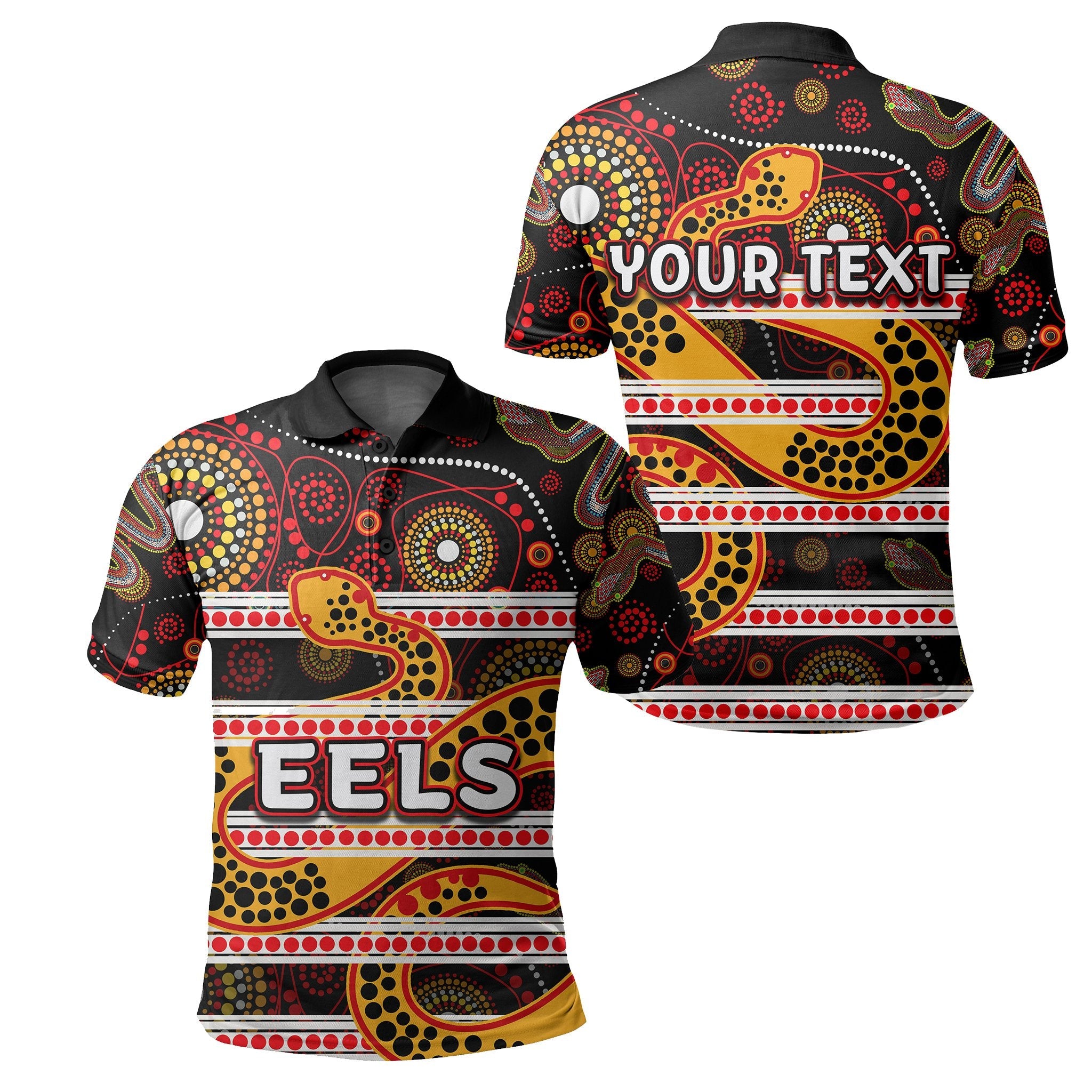 custom-personalised-parramatta-eels-polo-shirt-aboriginal-tribal-style-black