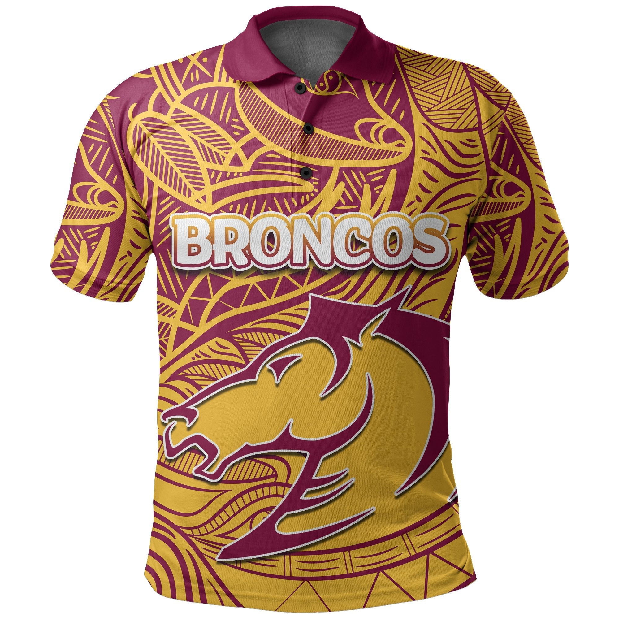 custom-personalised-brisbane-broncos-polo-shirt-tribal-style
