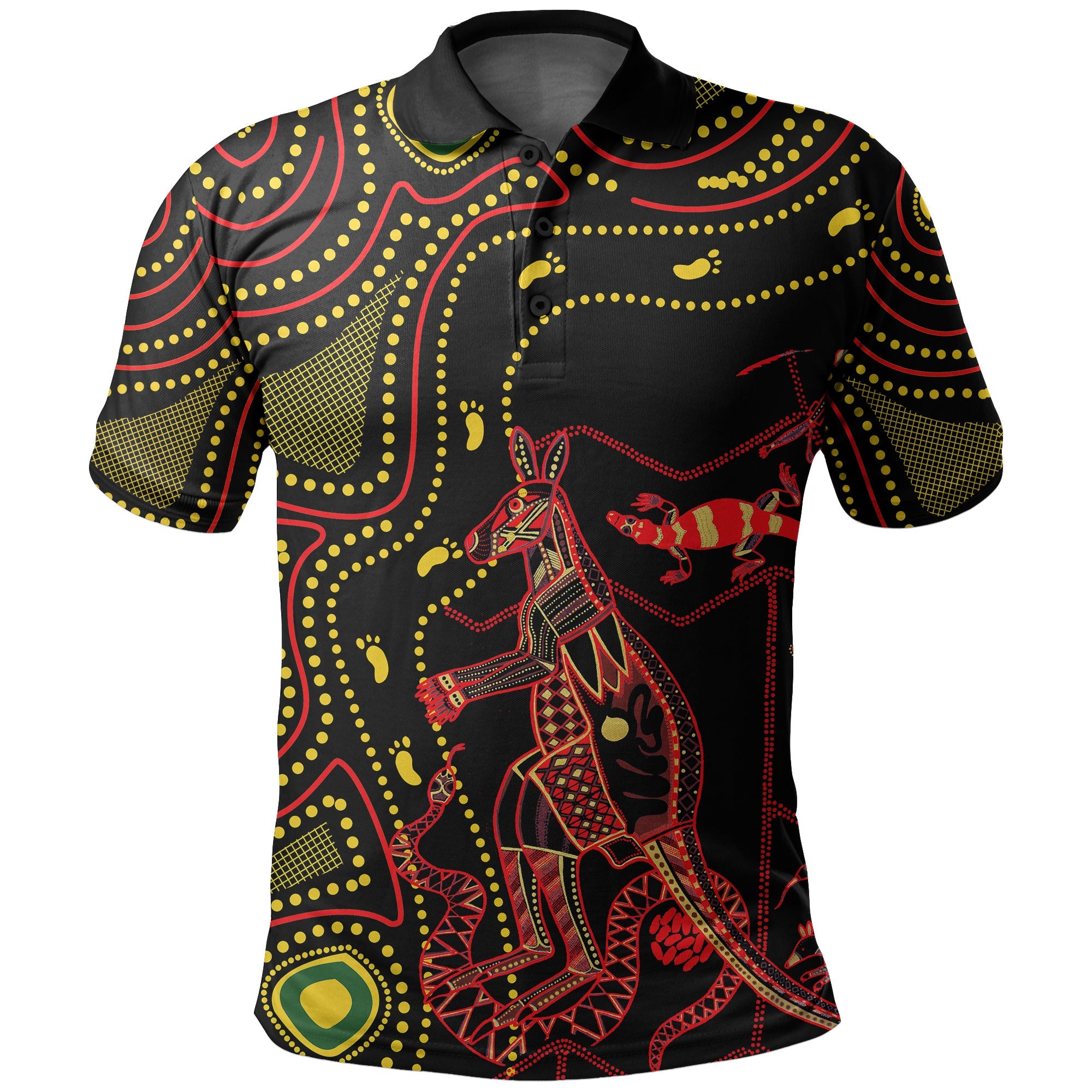 custom-personalised-aboriginal-polo-shirt-animal-australia