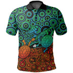 custom-personalised-aboriginal-circles-polo-shirt-turtle