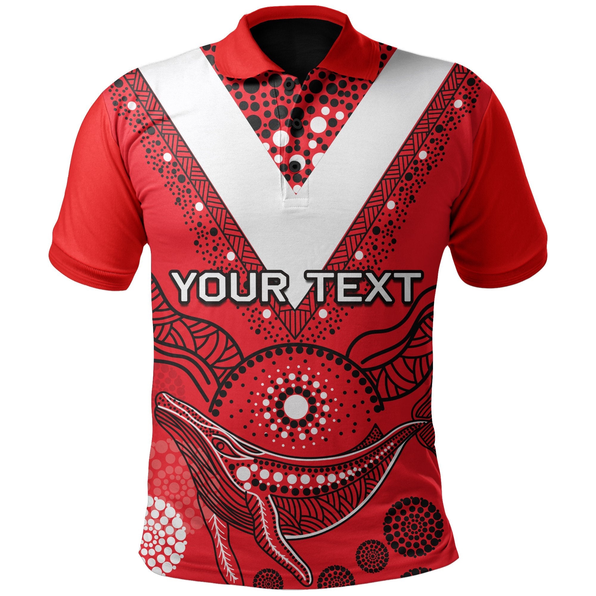 custom-personalisedst-george-polo-shirt-aboriginal-red