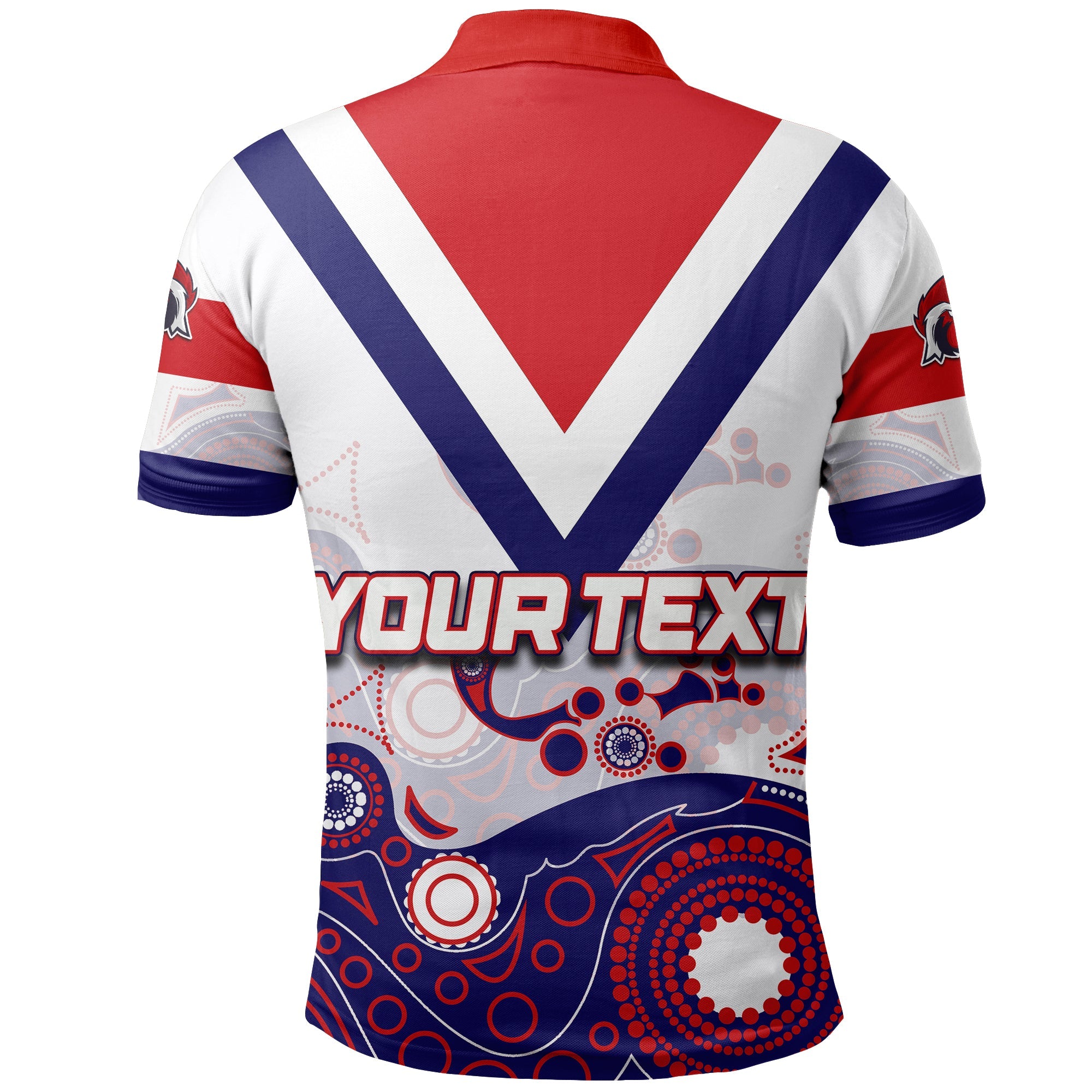 custom-personalised-roosters-polo-shirt-aboriginal-white-style