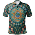 polo-shirt-aboriginal-green-dot-painting-with-earth