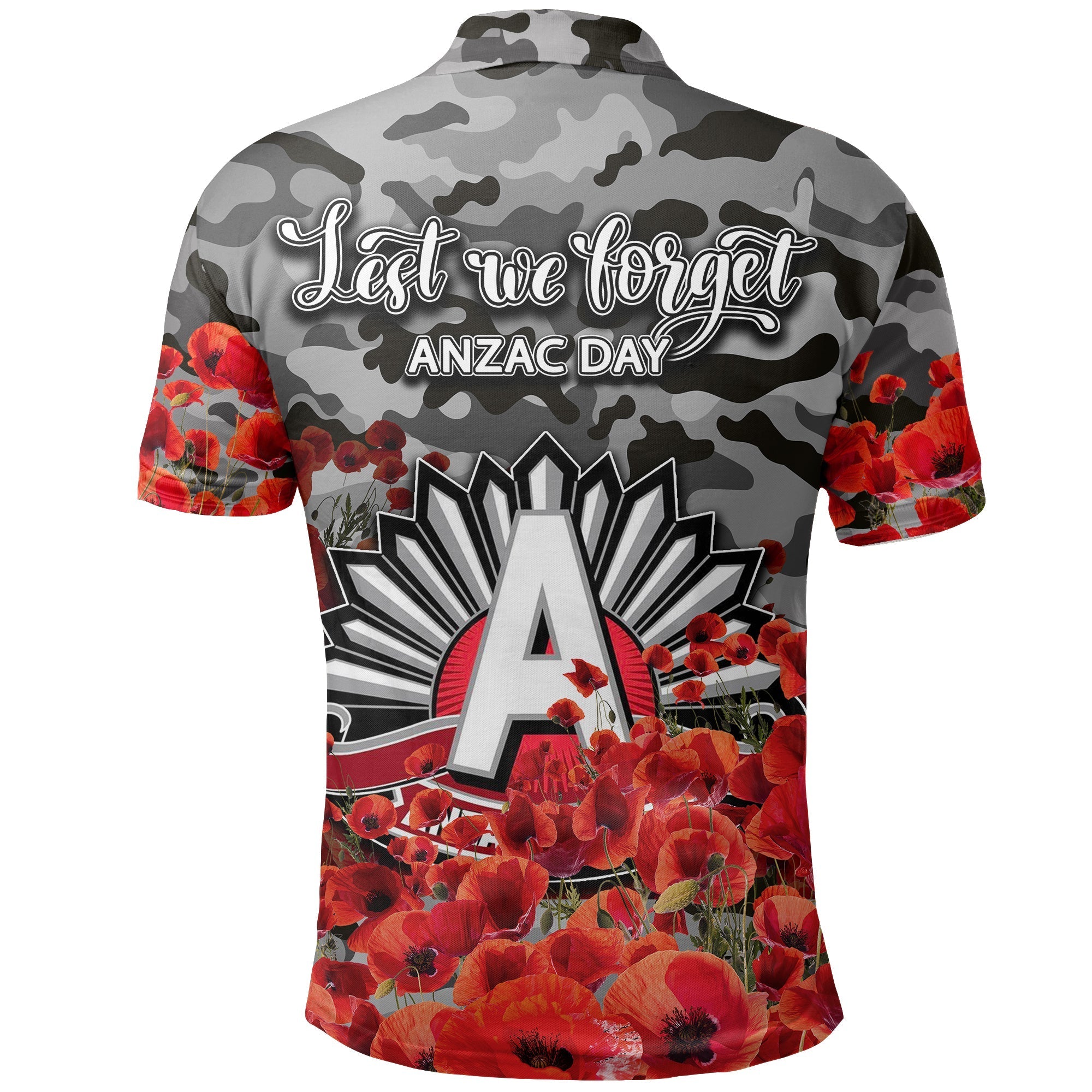 anzac-day-magpies-polo-shirt-poppy-flowers-with-army-patterns