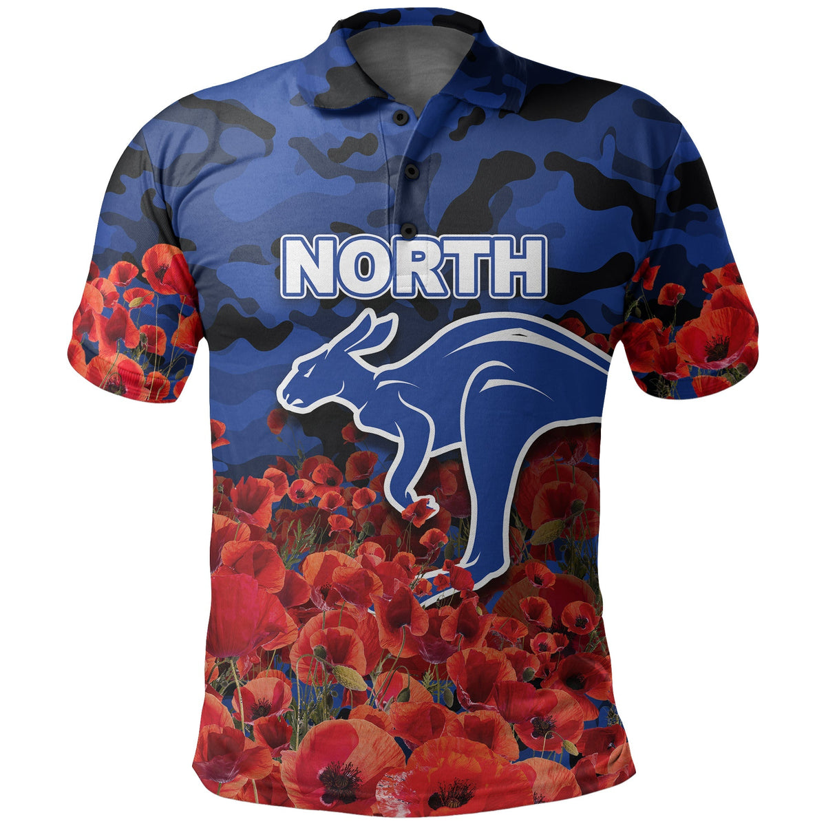 anzac-day-north-polo-shirt-poppy-flowers-with-army-patterns
