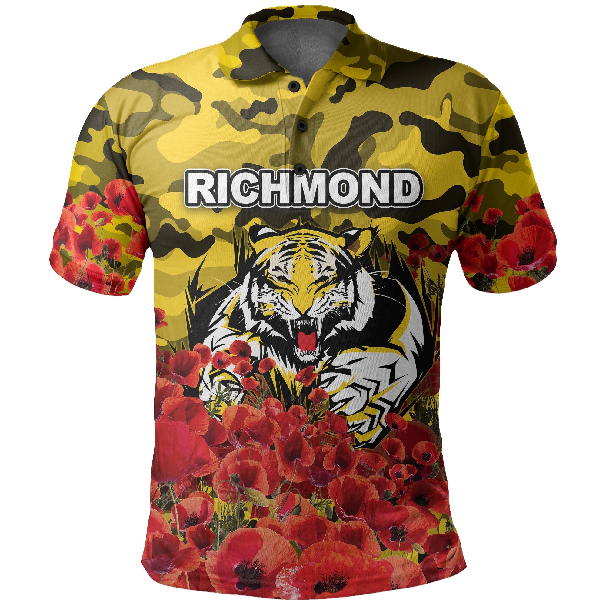 anzac-day-richmond-polo-shirt-poppy-flowers-with-army-patterns