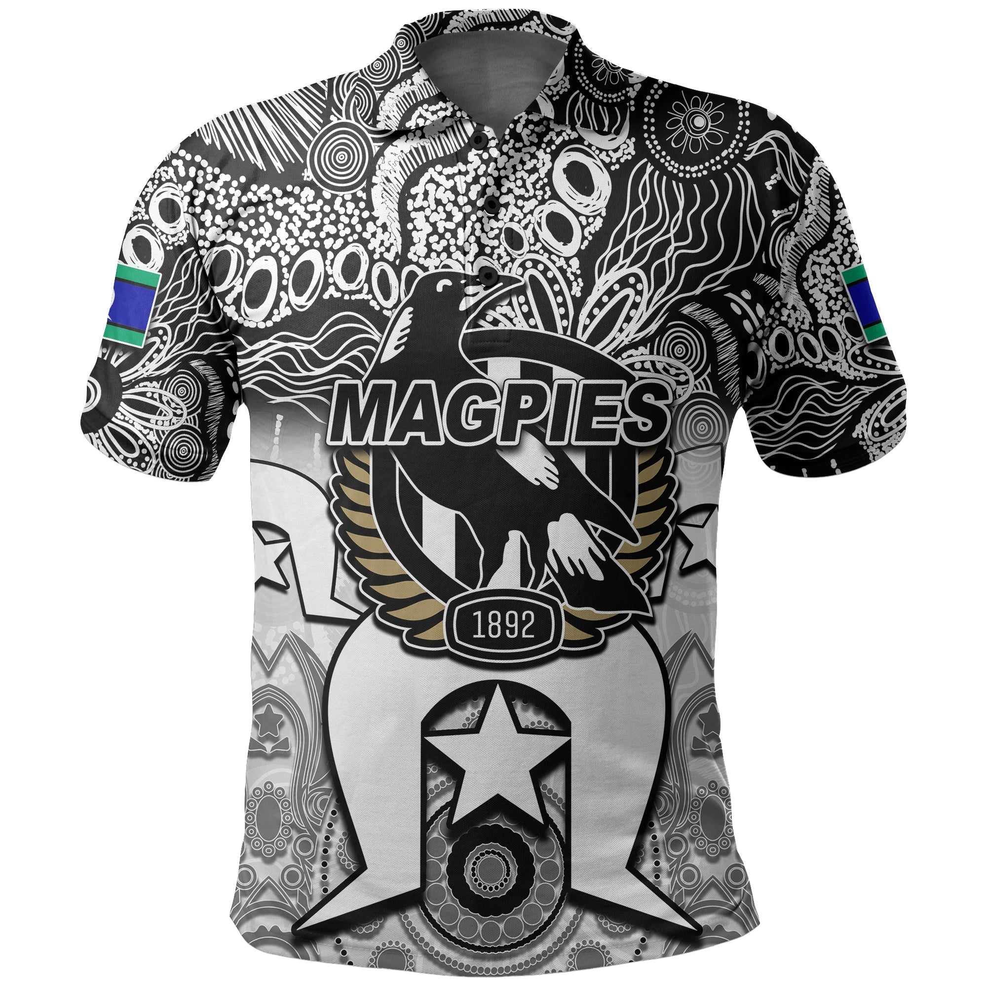 custom-personalised-magpies-australian-football-torres-strait-islanders-mix-aboriginal-polo-shirt
