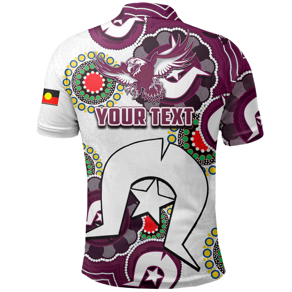 (Custom Personalised) Sea Eagles Rugby Naidoc Week 2022 Polo Shirt Let's Fight Together LT6
