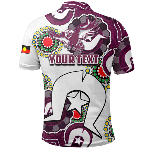 (Custom Personalised) Sea Eagles Rugby Naidoc Week 2022 Polo Shirt Let's Fight Together LT6