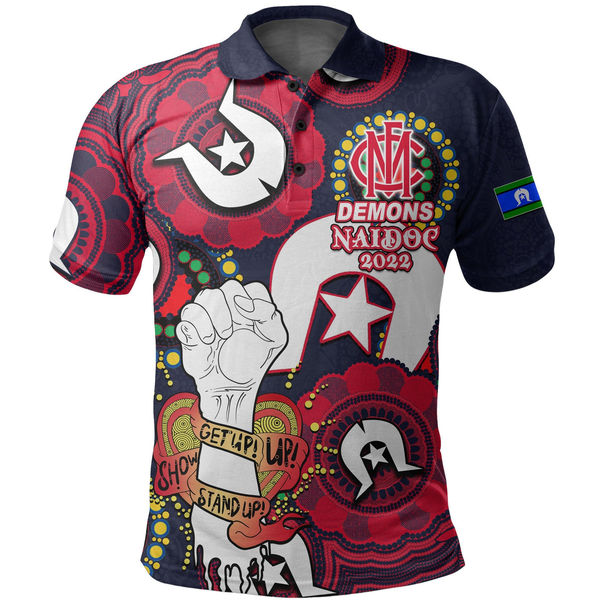 custom-personalised-demons-australian-football-polo-shirt-naidoc-week-2022-lets-fight-together