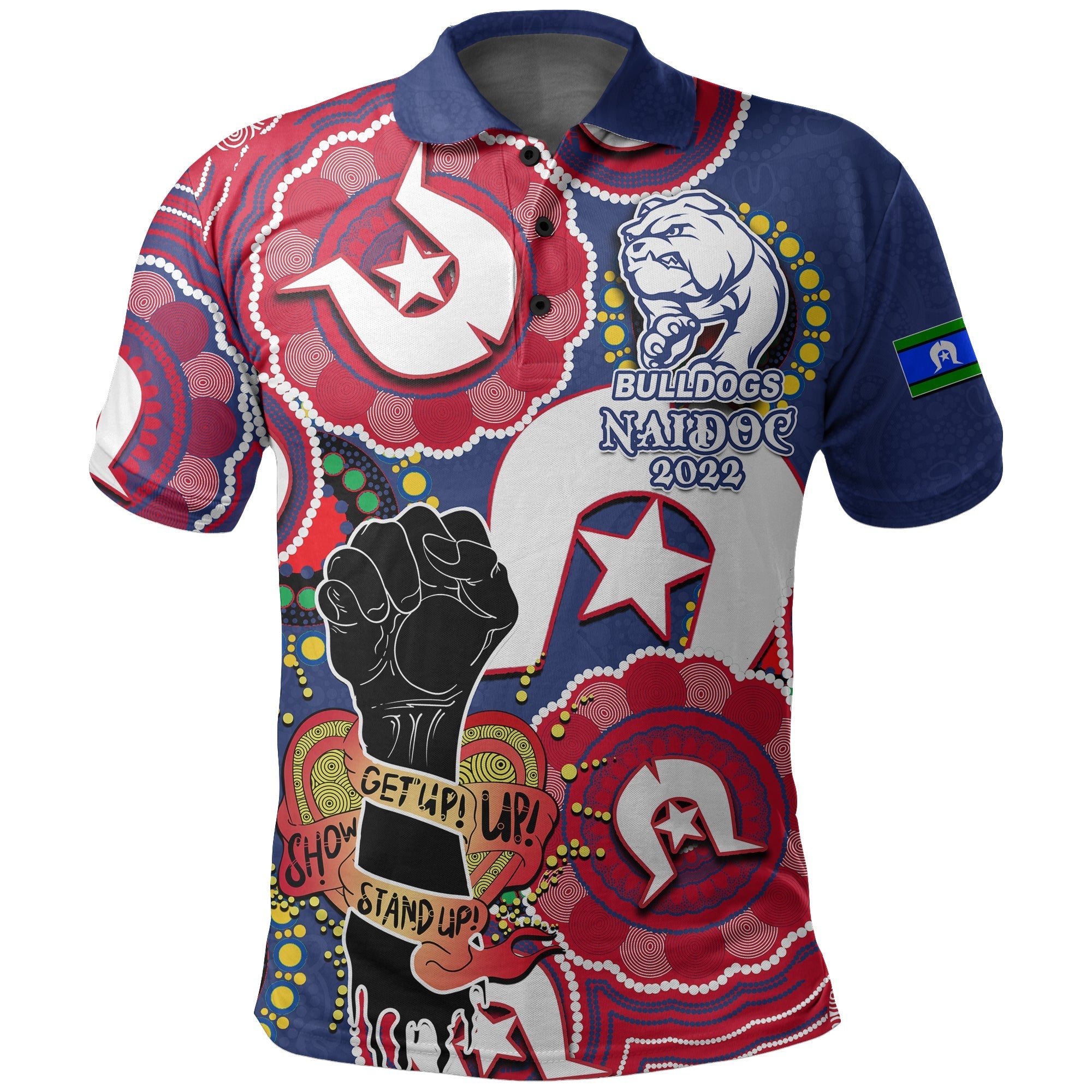custom-personalised-bulldogs-australian-football-polo-shirt-naidoc-week-2022-lets-fight-together