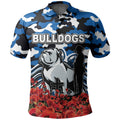 Bulldogs Polo Shirt Anzac Day Poppy Flowers With Army Patterns