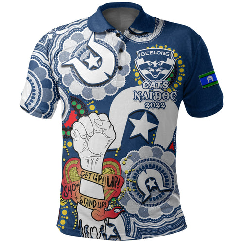 custom-personalised-cats-australian-football-polo-shirt-naidoc-week-2022-lets-fight-together