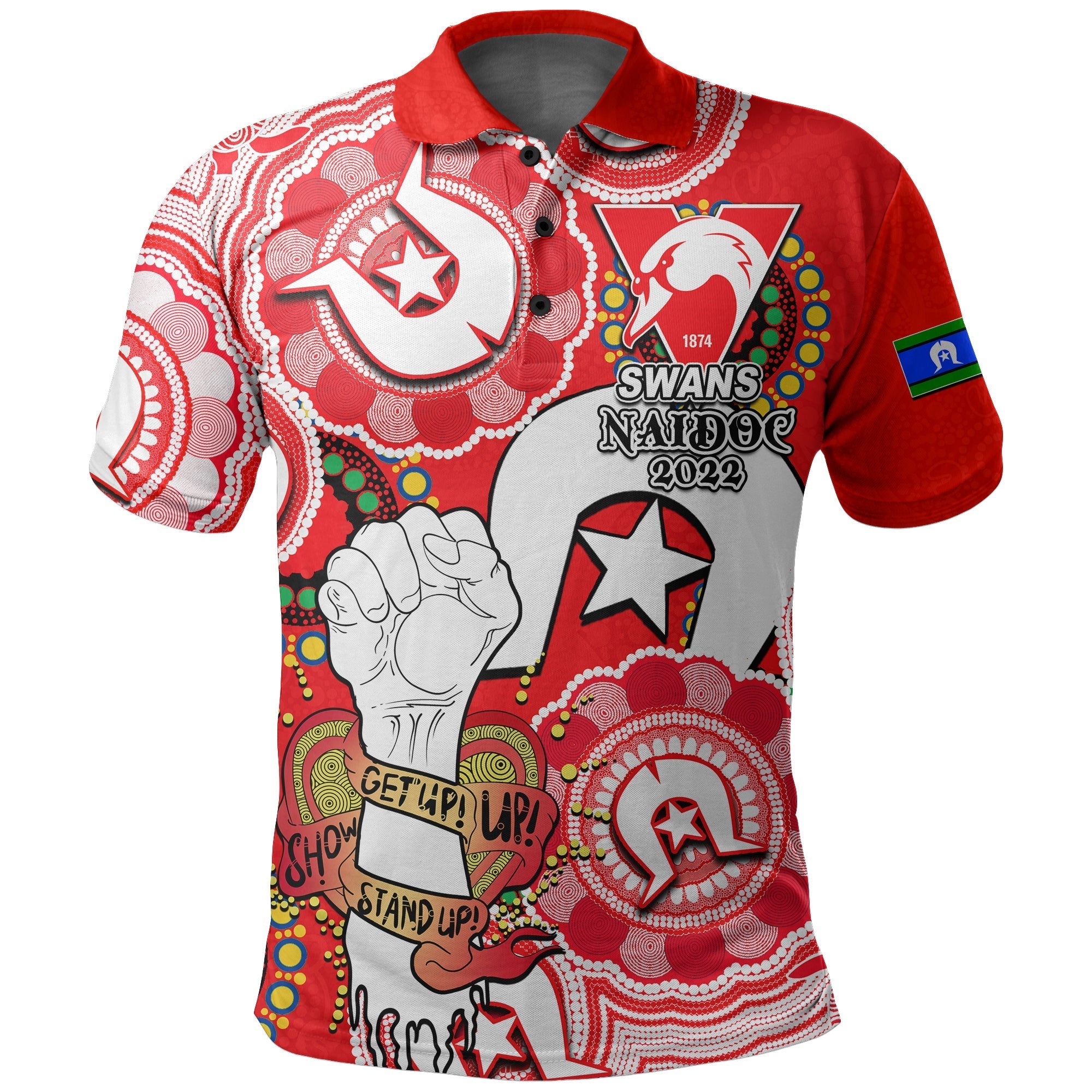 custom-personalised-swans-australian-football-polo-shirt-naidoc-week-2022-lets-fight-together