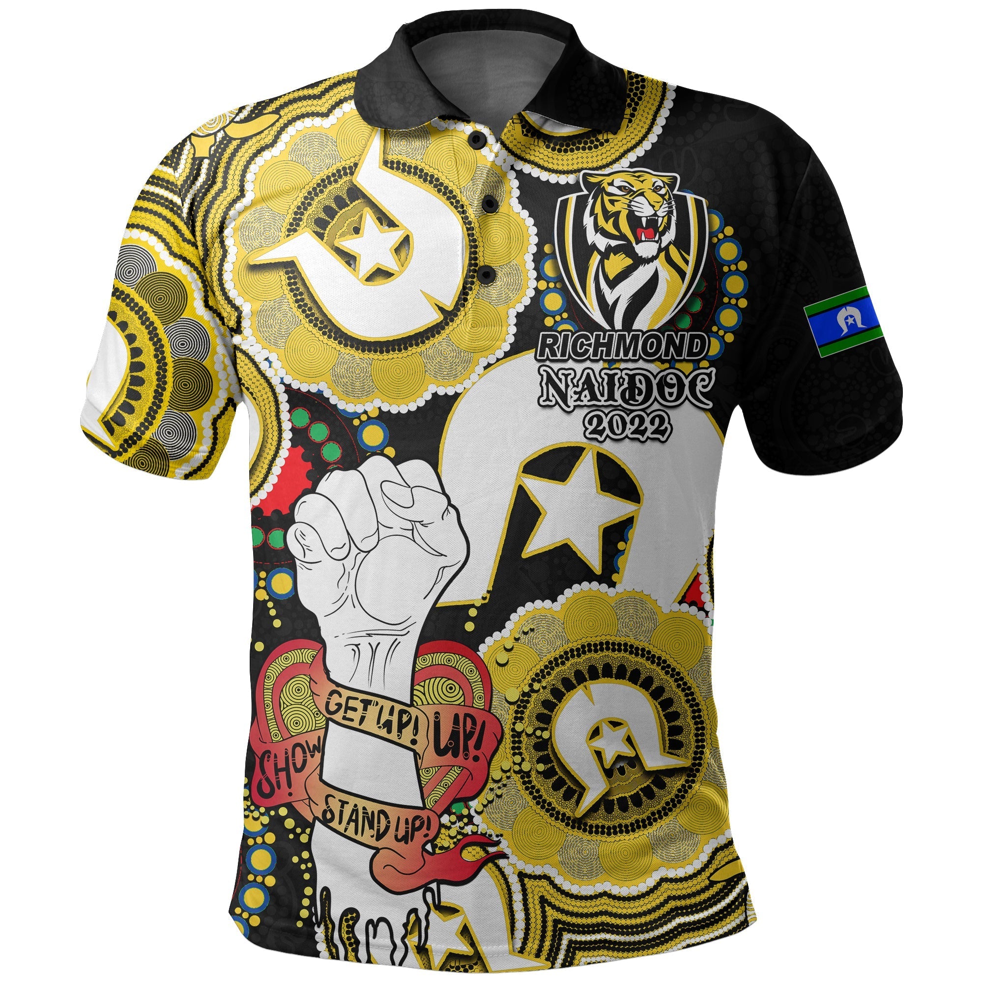 custom-personalised-richmond-australian-football-polo-shirt-naidoc-week-2022-lets-fight-together